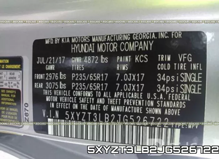 5XYZT3LB2JG526722 фото 10