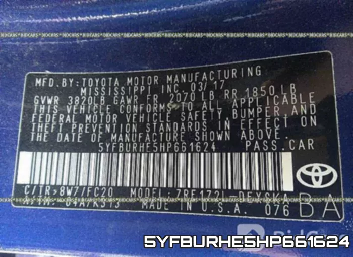 5YFBURHE5HP661624 фото 10