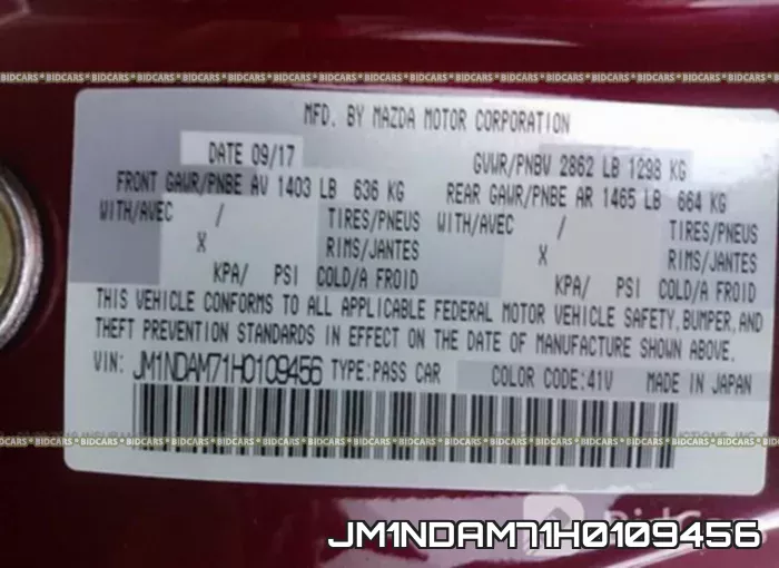 JM1NDAM71H0109456 фото 10