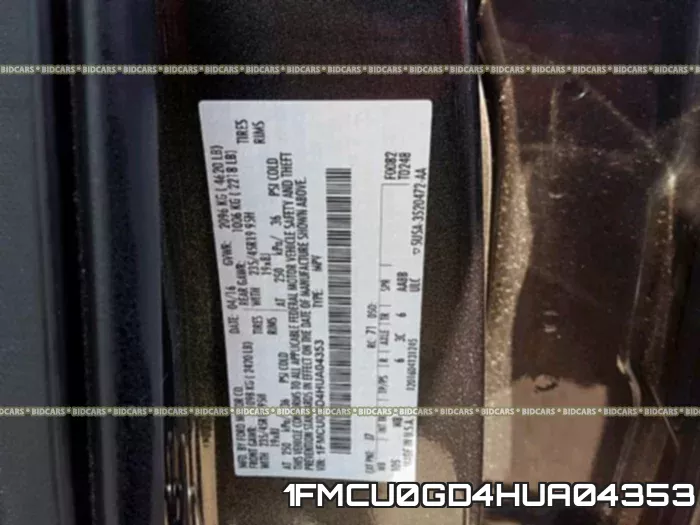 1FMCU0GD4HUA04353 фото 2