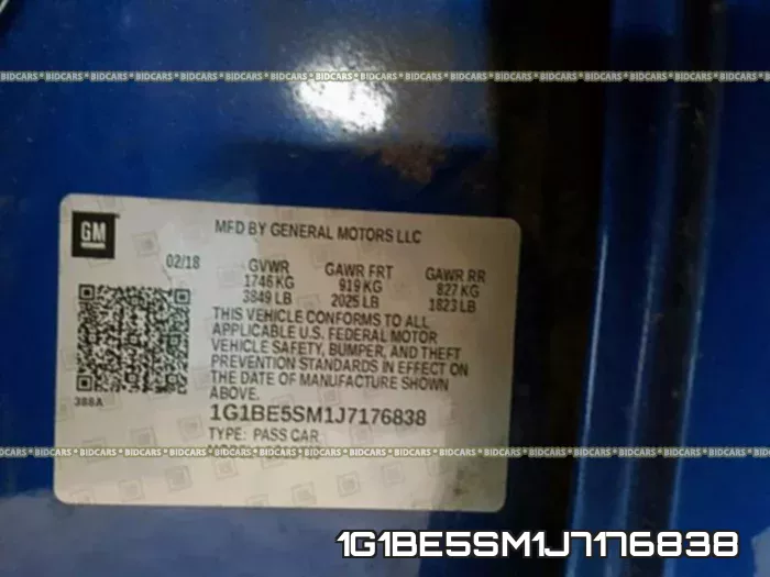 1G1BE5SM1J7176838 фото 2