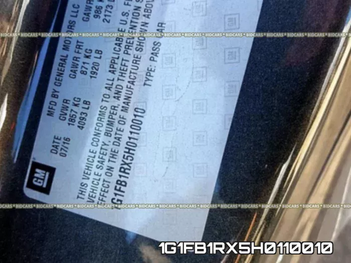 1G1FB1RX5H0110010 фото 2