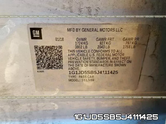 1G1JD5SB5J4111425 фото 2