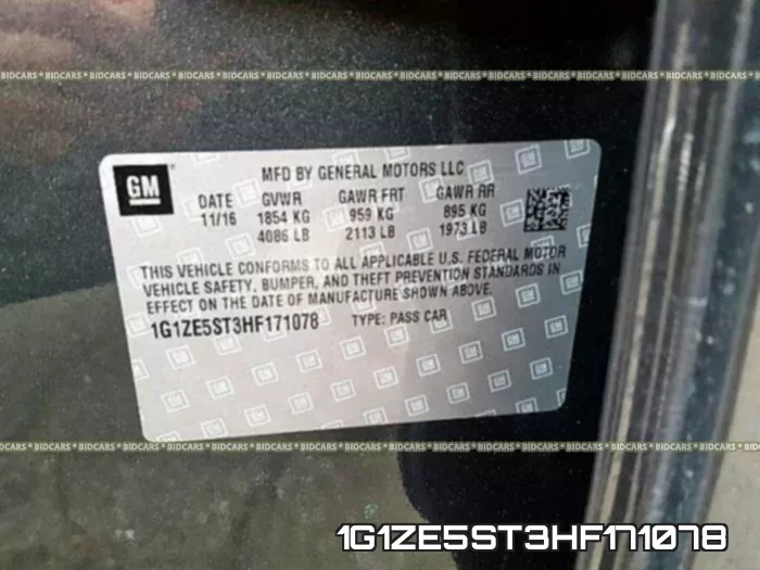 1G1ZE5ST3HF171078 фото 2