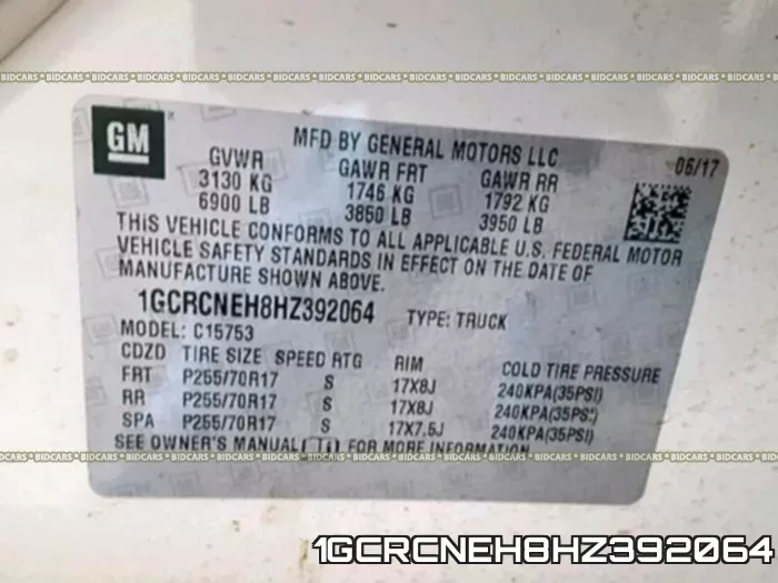 1GCRCNEH8HZ392064 фото 2