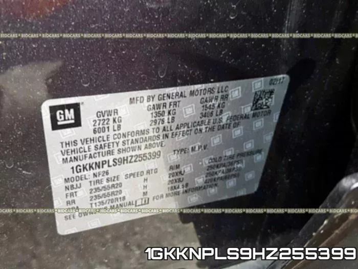 1GKKNPLS9HZ255399 фото 2