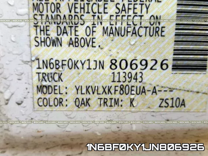 1N6BF0KY1JN806926 фото 2