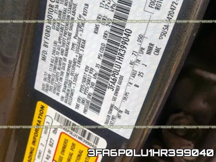 3FA6P0LU1HR399040 фото 2