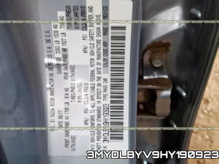 3MYDLBYV9HY190923 фото 2
