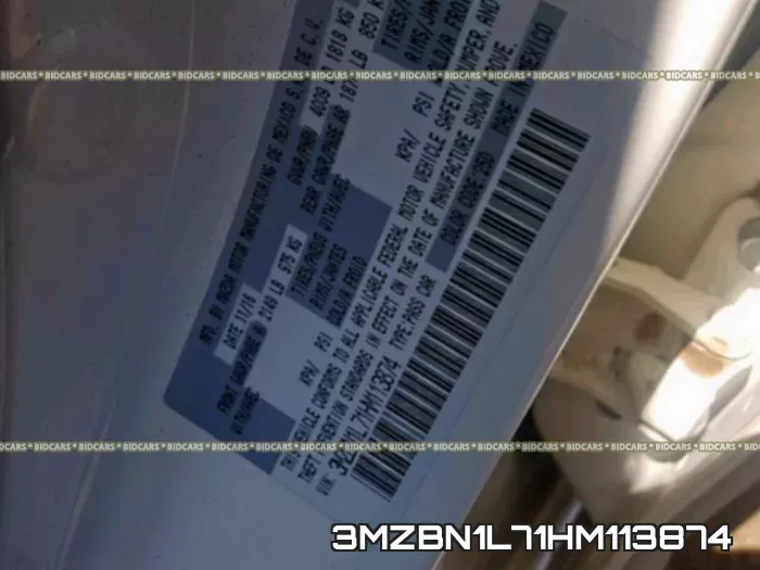 3MZBN1L71HM113874 фото 2