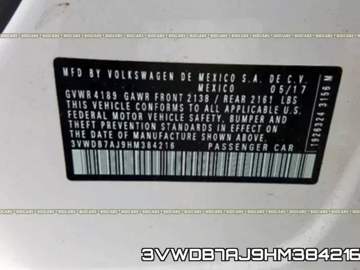 3VWDB7AJ9HM384216 фото 2