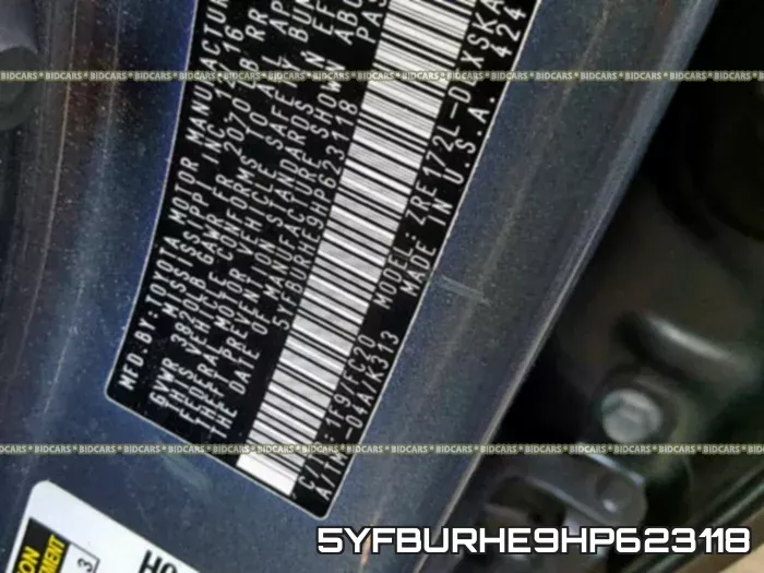 5YFBURHE9HP623118 фото 2