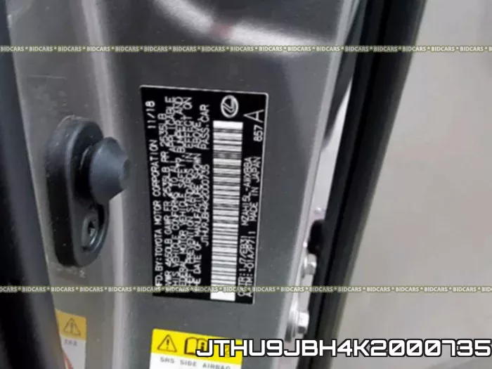 JTHU9JBH4K2000735 фото 2
