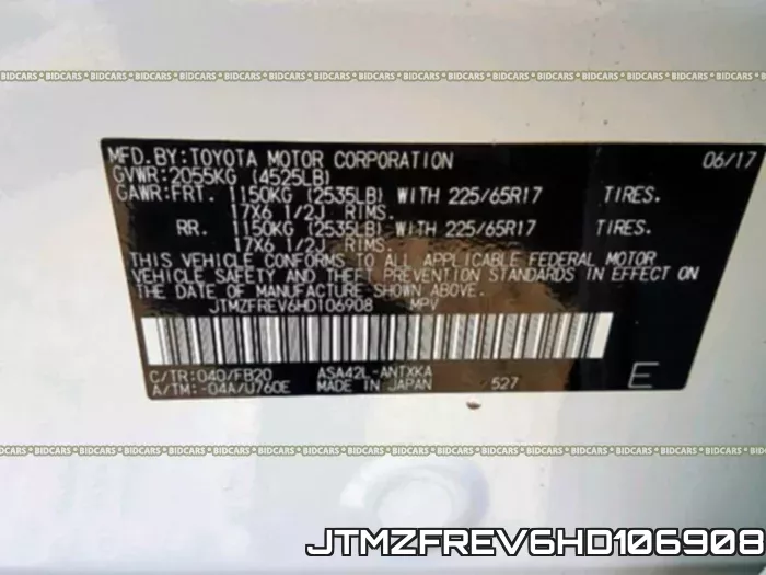 JTMZFREV6HD106908 фото 2