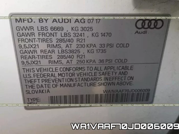 WA1VAAF70JD006009 фото 2