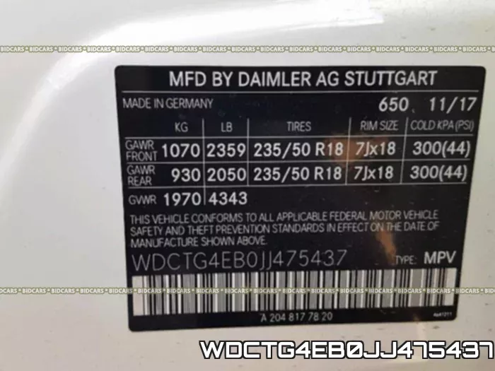 WDCTG4EB0JJ475437 фото 2