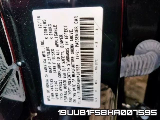 19UUB1F58HA007595 фото 2