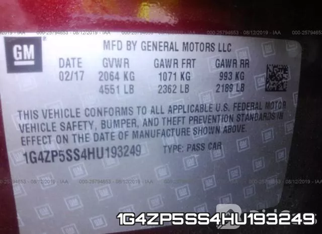 1G4ZP5SS4HU193249 фото 8
