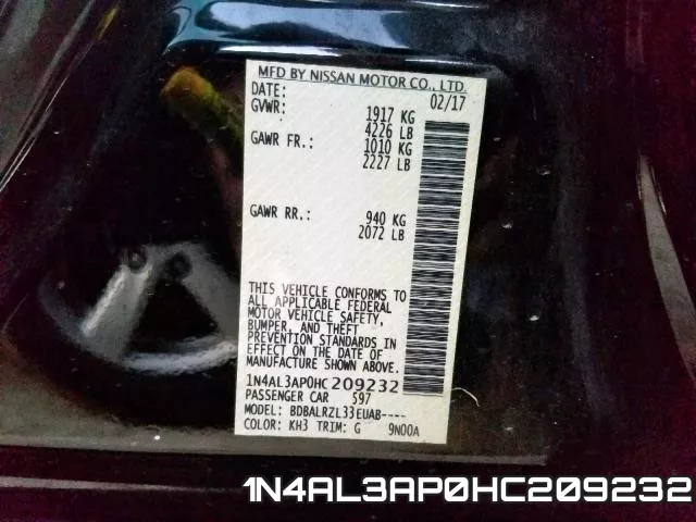 1N4AL3AP0HC209232 фото 2