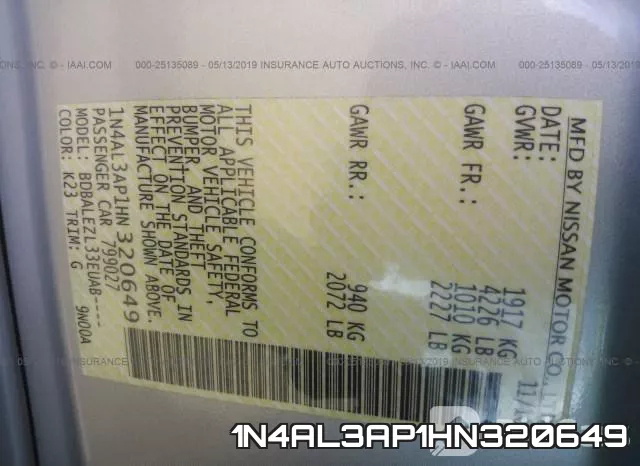 1N4AL3AP1HN320649 фото 10