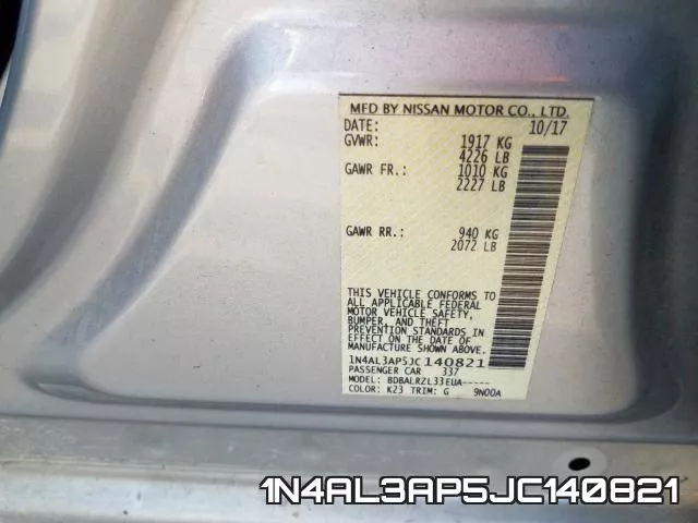 1N4AL3AP5JC140821 фото 2