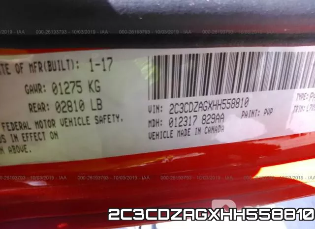 2C3CDZAGXHH558810 фото 10