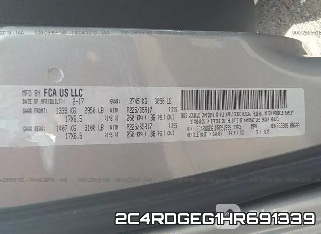2C4RDGEG1HR691339 фото 10