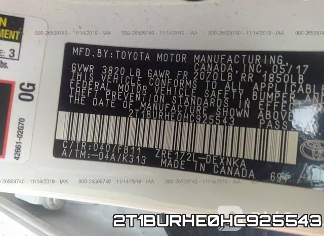 2T1BURHE0HC925543 фото 10