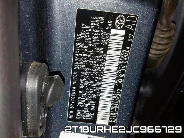 2T1BURHE2JC966729 фото 2