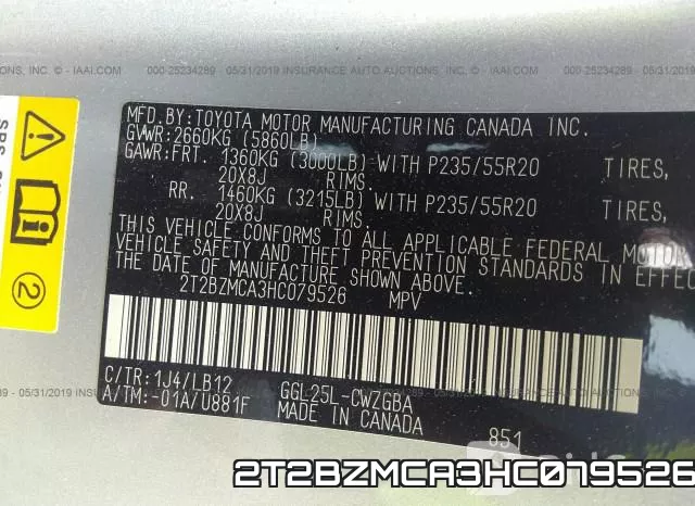 2T2BZMCA3HC079526 фото 10