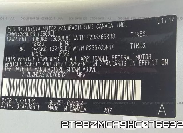 2T2BZMCA9HC076632 фото 10