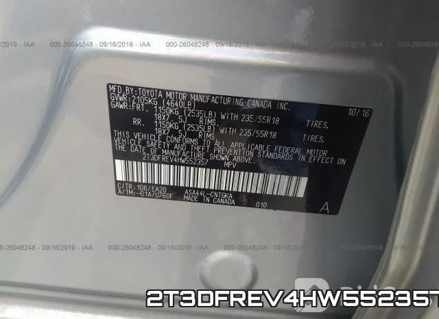 2T3DFREV4HW552357 фото 8