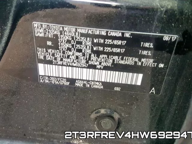 2T3RFREV4HW692947 фото 2