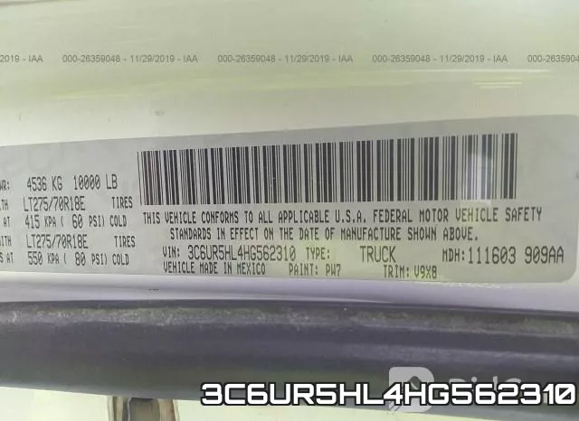 3C6UR5HL4HG562310 фото 10