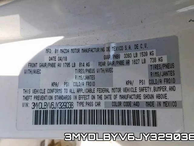 3MYDLBYV6JY329038 фото 2