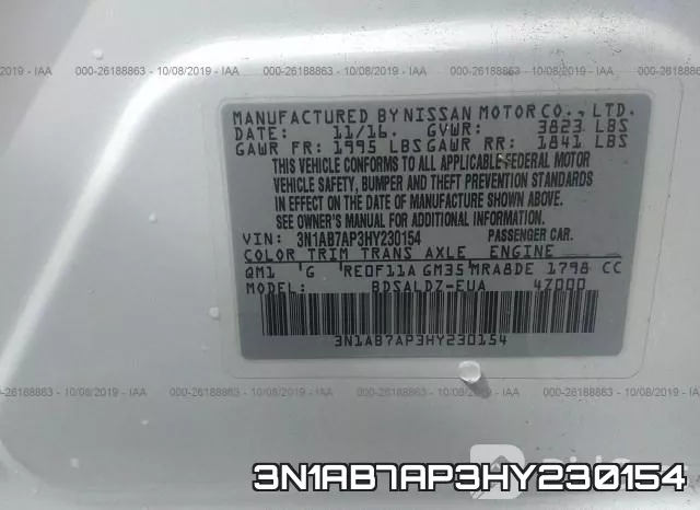 3N1AB7AP3HY230154 фото 10