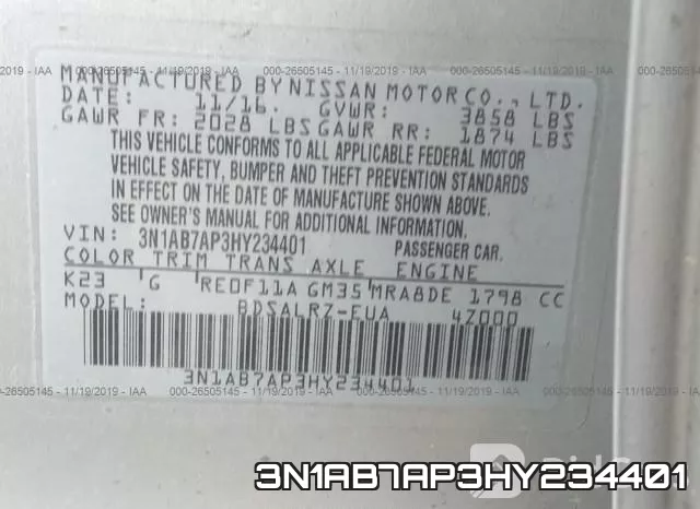 3N1AB7AP3HY234401 фото 10