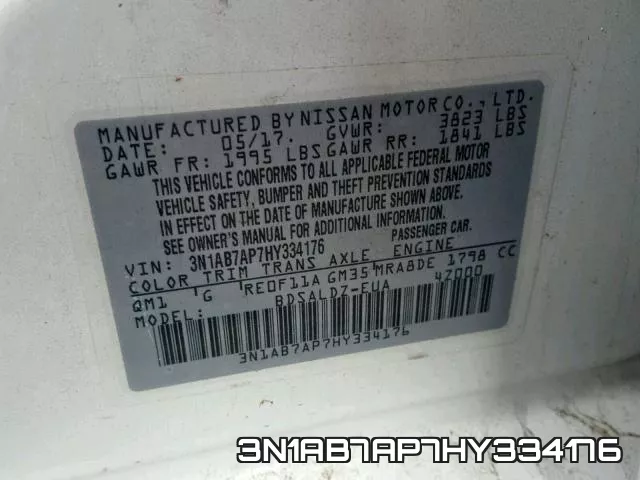 3N1AB7AP7HY334176 фото 2
