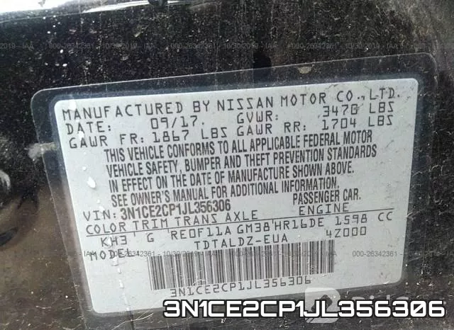 3N1CE2CP1JL356306 фото 10
