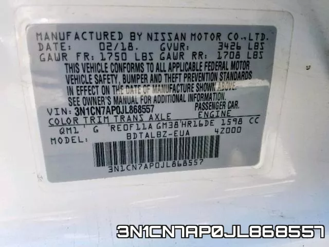3N1CN7AP0JL868557 фото 2