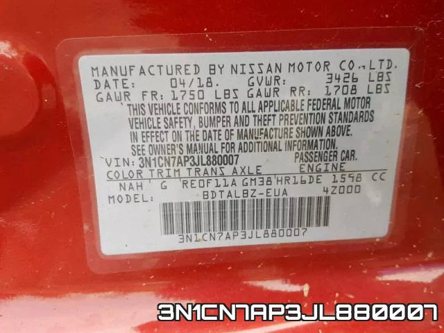 3N1CN7AP3JL880007 фото 2