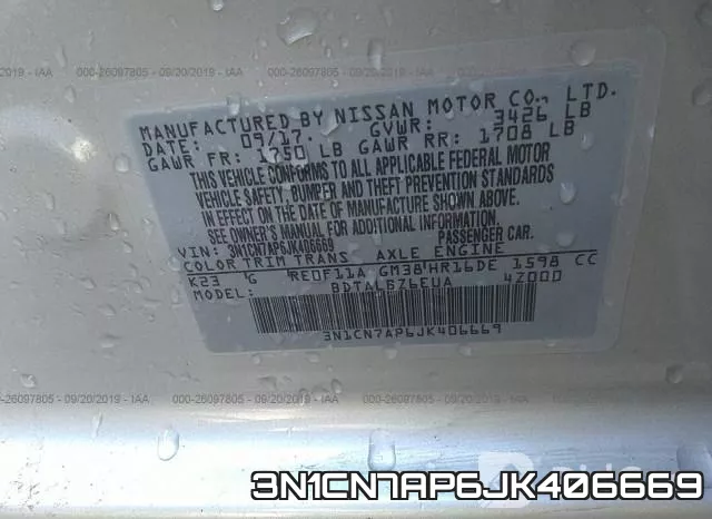 3N1CN7AP6JK406669 фото 10