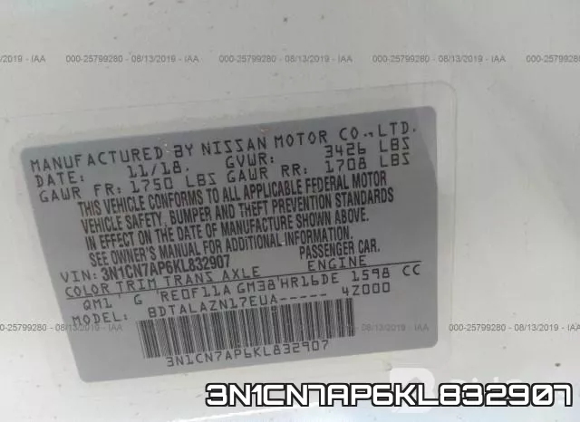 3N1CN7AP6KL832907 фото 9