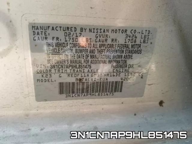 3N1CN7AP9HL851475 фото 2