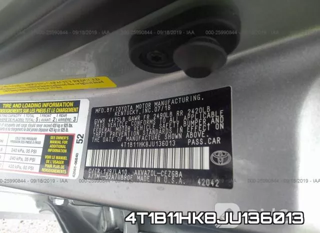 4T1B11HK8JU136013 фото 10