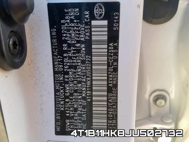 4T1B11HK8JU502732 фото 2
