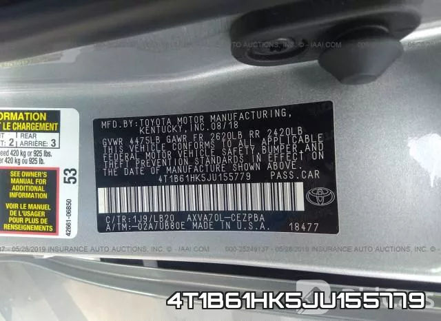 4T1B61HK5JU155779 фото 10