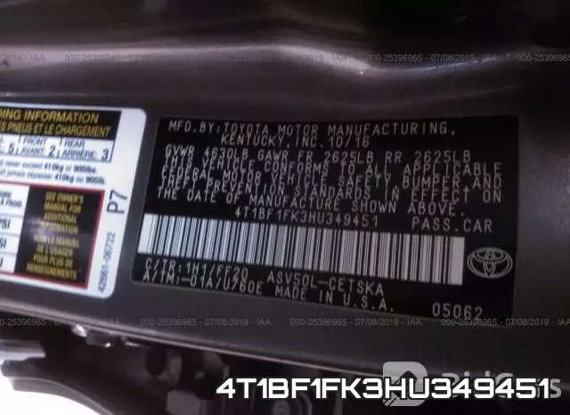 4T1BF1FK3HU349451 фото 10