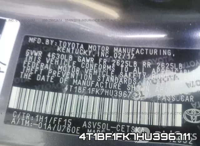 4T1BF1FK7HU396711 фото 10