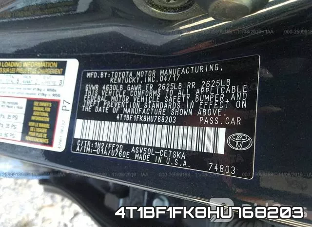 4T1BF1FK8HU768203 фото 10